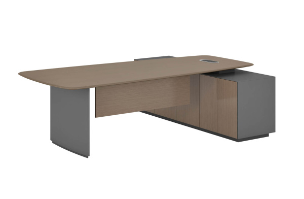 Стол письменный левый FOSTER 230 (2300х2200х760) (Шпон Серебряная жемчужина TA21)