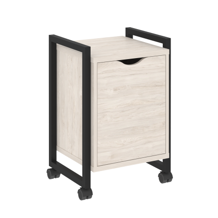 Тумба на колесных опорах с распашным фасадом VR.L-T2.K 500x460x767 (Денвер Светлый/Черный металл)