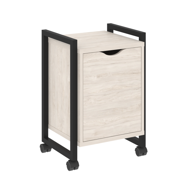 Тумба на колесных опорах с распашным фасадом VR.L-T2.K 500x460x767 (Денвер Светлый/Черный металл)