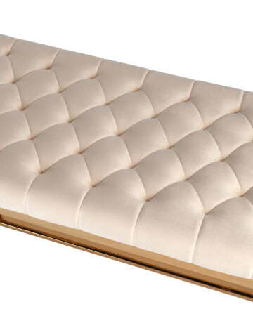 Банкетка-скамейка БРУКЛИН велюр бежевый сталь золото (Банкетка Бруклин бежевый)