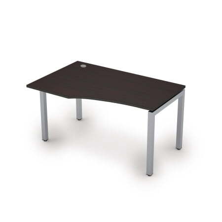 6М.522 Стол криволинейн.лев (1400x900x750) (Венге/Алюминий матовый)