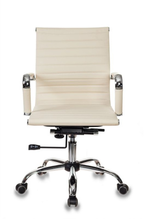 Кресло руководителя CH-883-LOW слоновая кость эко.кожа низк.спин. крестов. металл хром (Слоновая кость)