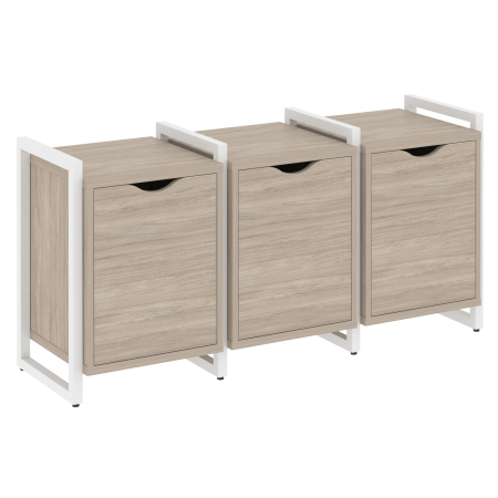 Тумба на регулируемых опорах наборная VR.L-TN-5.O 1440x460x719 (Дуб Аттик/Белый металл)