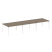 Стол для переговоров (3 столешницы) на А-образном м/к Metal System Style БА.ПРГ-3.3 4200x1235x750 (Дуб наварра/Серый металл)