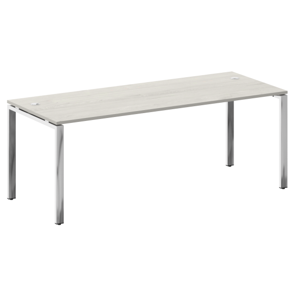 Стол рабочий руководителя на П-обр. м/к БП.СРР-6.8 2000x800x750 (Дуб Наварра/Нерж. Сталь)