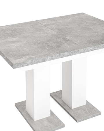 Стол Clyde 110-168*75 бетон/белый (Стол обеденный Clyde белый)
