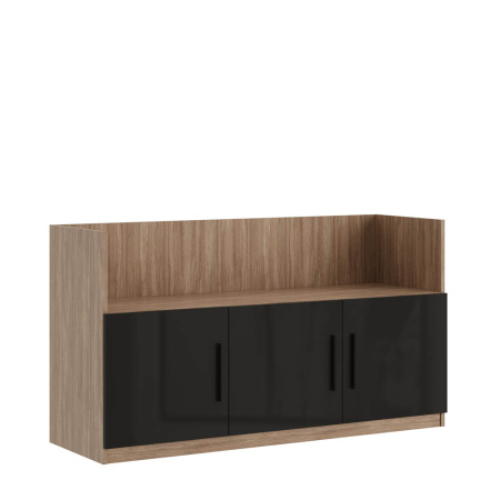 Креденция 3 двери, глянец AST33941621 (Дуб/черный)