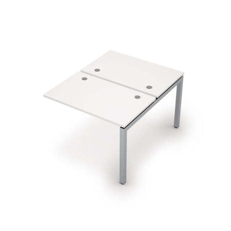 6МБК.5267 Бенч-система на 2 рабочих места, конечный модуль (1000x1235x750) (Белый/Алюминий матовый)