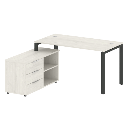 Рабочая станция с опорной тумбой левая Metal System Style БП.РС-СТС-2.3 Л 1500x1520x750 (Дуб Наварра/Антрацит металл)