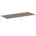 Рабочая станция на 4 рабочих места на А-образном м/к Metal System Style БА.СМ-4.5 3600x1475x750 (Дуб наварра/Серый металл)