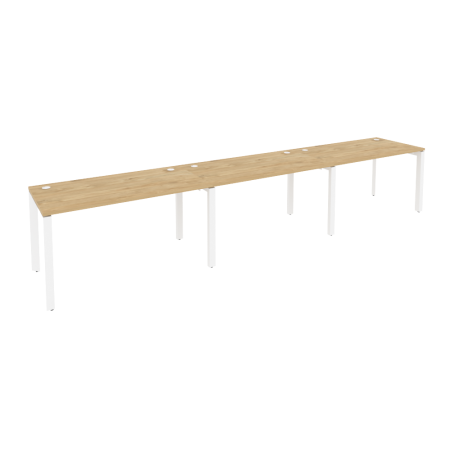 Рабочая станция на П-образном м/к Onix O.MP-RS-3.3.7 4140x720x750 (Тиквуд Светлый/Белый Металл)