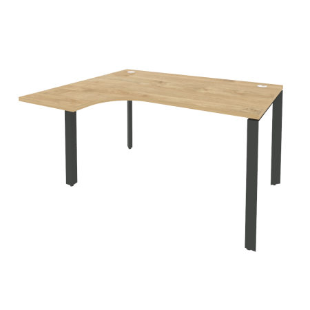 Стол эргономичный левый на П-образном м/к Onix O.MP-SA-3L 1380x1180x750 (Тиквуд Светлый/Черный металл)