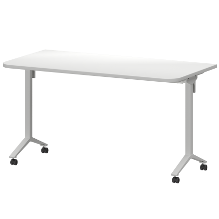 Стол мобильный складной радиусный Моби МБ25-140.70Р 1400x700x750 (Белый/Белый)