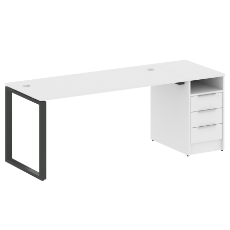 Рабочая станция Metal System Style БО.РС-СТП1.4 1812x720x750 (Белый/Антрацит металл)