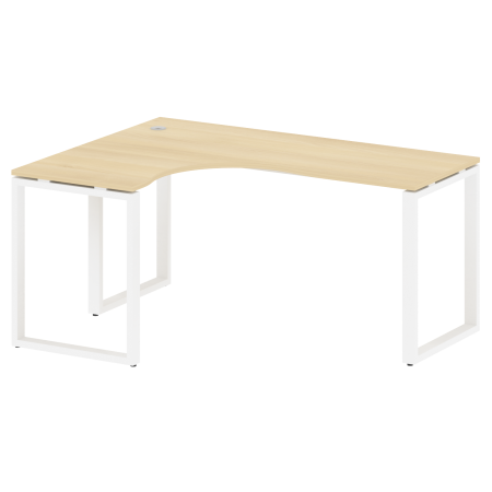 Стол криволинейный левый Metal System Style БО.СА-4 Л 1600x1200x750 (Акация/Белый металл)