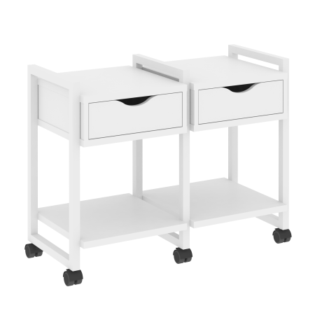 Тумба на колесных опорах наборная VR.L-TN-1.K 970x460x767 (Белый Бриллиант/Белый металл)
