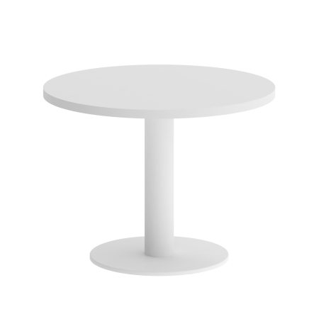 Стол журнальный круглый VR.SP-5-60.1G 600x600x450 (Белый Бриллиант/Белый Металл)