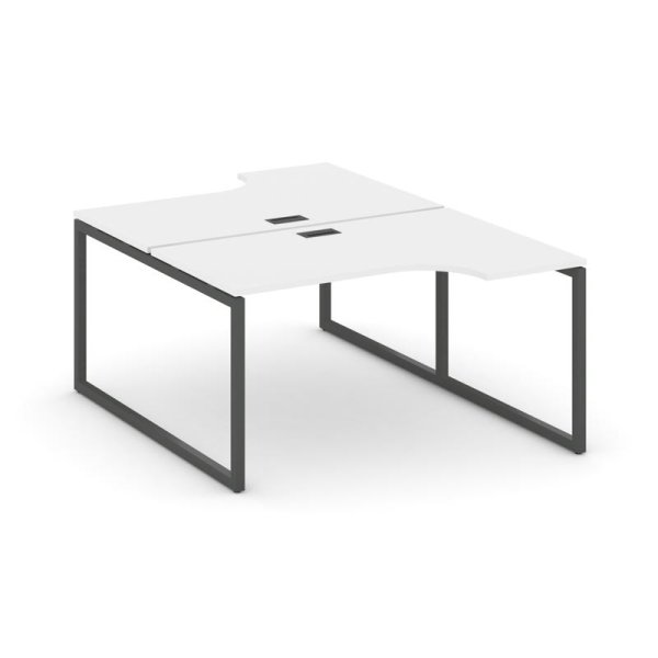Рабочая станция эргономичная SN-4O.DRPA-001 (1380х1232/1992х750) (Белый/Металл Антрацит)