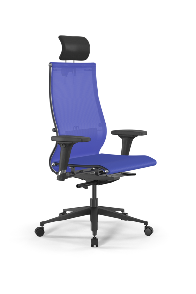 Кресло для руководителя Метта SynchroSit 10 B2-107D - T /Km00/Nb00/D02P/H3mL-2D(M23.B11.G19.W02) (Васильковый)