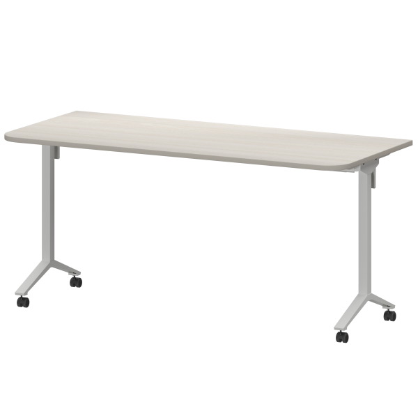 Стол мобильный складной радиусный Моби МБ22-160.70Р 1600x700x750 (Ясень шимо/Белый)