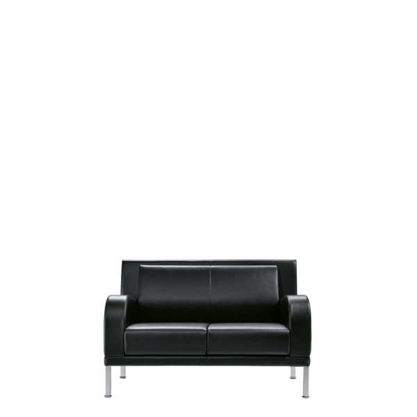 Диван офисный Кристел (М-19) 2-х местный (Черный)