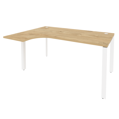 Стол эргономичный левый на П-образном м/к Onix O.MP-SA-4L 1580x1180x750 (Тиквуд Светлый/Белый Металл)