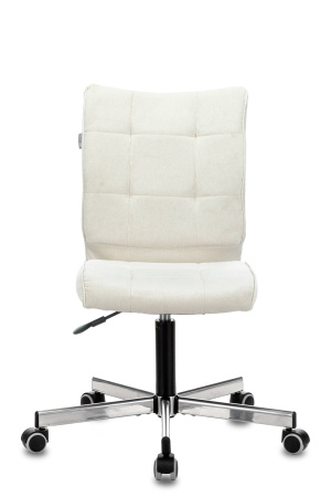 Кресло Бюрократ CH-330M/VELV20 без подлокотников молочный Velvet 20 крестовина металл (Компьютерное кресло CH-330M молочный)