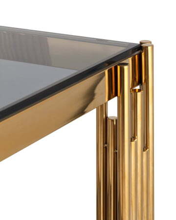 Журнальный столик 55*55 ГЭТСБИ золото стекло smoke (Журнальный стол Гэтсби черный)