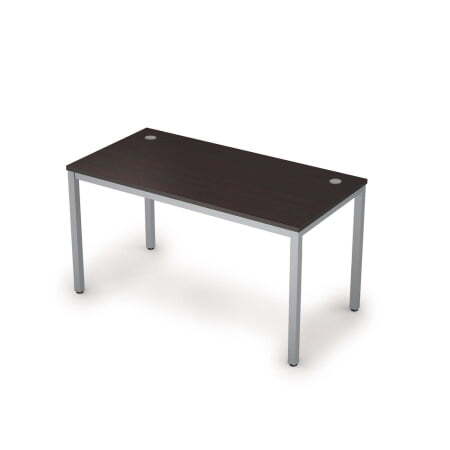 6М.009 Стол рабочий (1400x700x750) (Венге/Алюминий матовый)