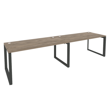 Рабочая станция на О-образном м/к Onix O.MO-RS-2.4.8 3160x800x750 (Тиквуд Темный/Черный металл)