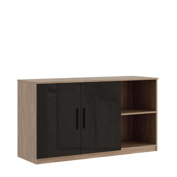 Креденция с секцией, глянец AST33941521 (Дуб/черный)