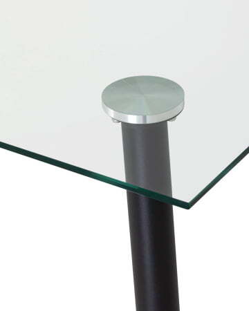 Стол Освальд 120х80 черные ножки (Стол обеденный Освальд прозрачный)