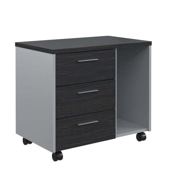 Тумба мобильная с нишей под СБ Offix-new OLC 3D 733x450x625 (Легно темный/металлик)