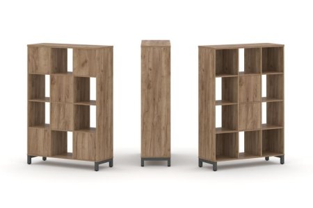 Набор стеллажа 1 сторонний, 4 яруса SN.NS-431 (1121х400х1615) (Дуб Табак/Металл Антрацит)