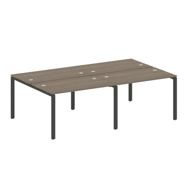 Рабочая станция на 4 раб. места Metal System Style БП.СМ-4.2 2400x1475x750 (Вяз/Антрацит металл)