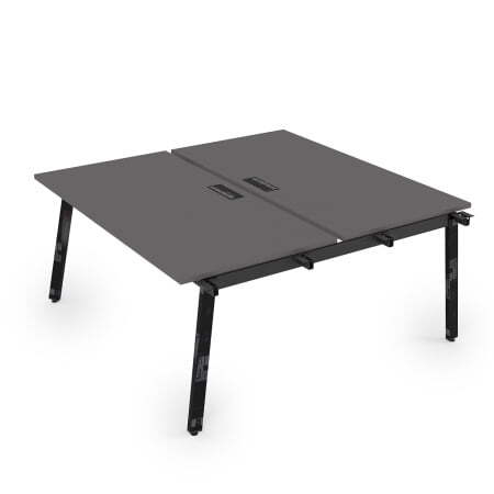 10БДН.268 Стол системы Бенч, сдвоенный, на 2 рабочих места - начальный (1200x1235x750) (Graphit mattЧерный глянец)
