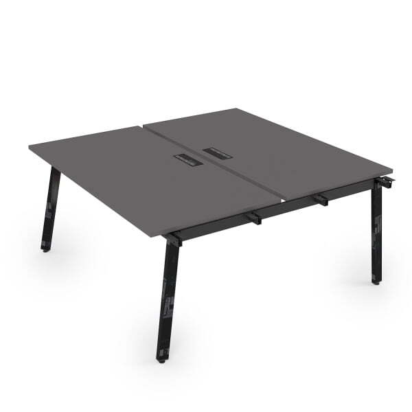 10БДН.278 Стол системы Бенч, сдвоенный, на 2 рабочих места - начальный (1200x1435x750) (Graphit mattЧерный глянец)