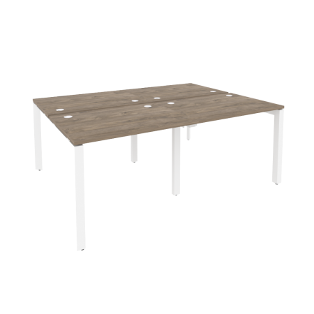 Рабочая станция на П-образном м/к Onix O.MP-D.RS-4.1.7 1960x1475x750 (Тиквуд Темный/Белый Металл)