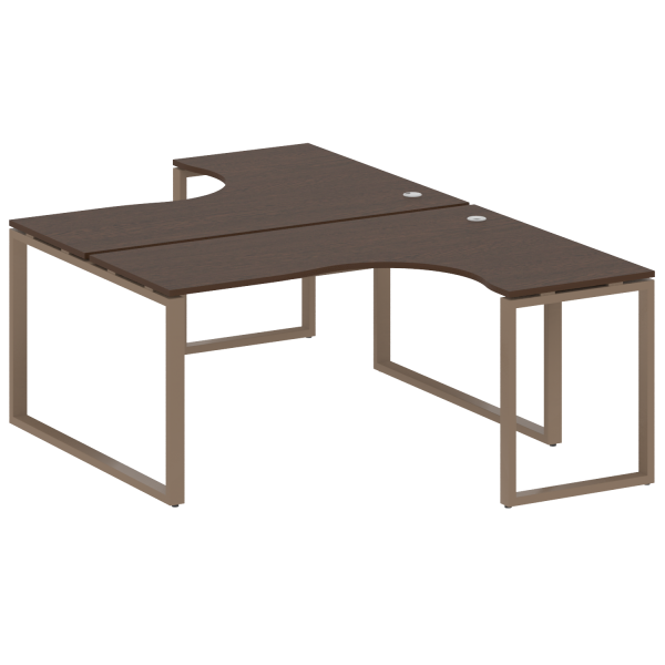 Рабочая станция криволинейная Metal System Style БО.РАС-СА-2.4 1600x2435x750 (Венге Цаво/Мокко металл)