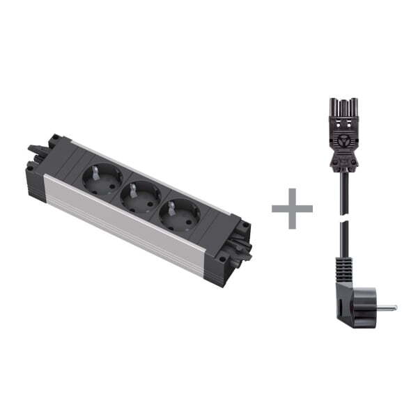 STEP 3x220V + кабель 1,5м (ЧЕРНЫЙ-АЛЮМ)