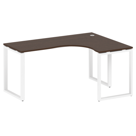 Стол криволинейный правый Metal System Style БО.СА-4 R 1600x1200x750 (Венге Цаво/Белый металл)