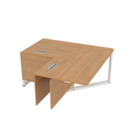 16СУС.196 Стол угловой бенч, средний модуль  (1600/900x1600/900x750) (Romano | Белый)