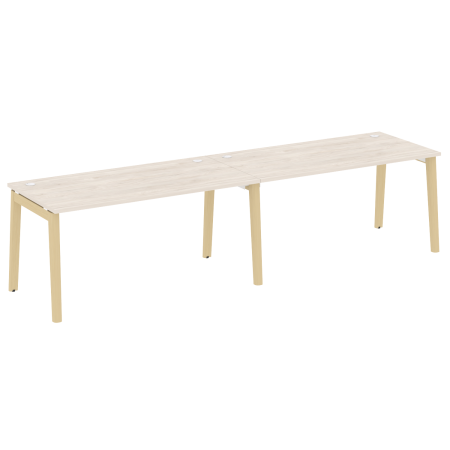 Рабочая станция на деревянных опорах Onix Wood OW.RS-2.4.8 3160x800x750 (Дуб Аризона/Дуб Светлый)
