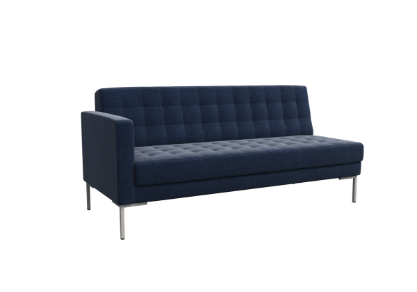 Секция с подлокотником трехместная FR-SP-03 (R) (Kardif 028/Металл Серый)