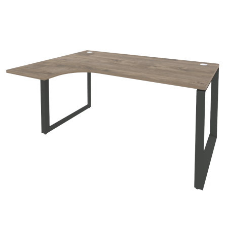 Стол эргономичный левый на О-образном м/к Onix O.MO-SA-4L 1580x1180x750 (Тиквуд Темный/Черный металл)