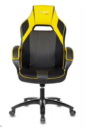 Кресло игровое Zombie VIKING 2 AERO черный/желтый эко.кожа/ткань крестов. пластик (Желтый)