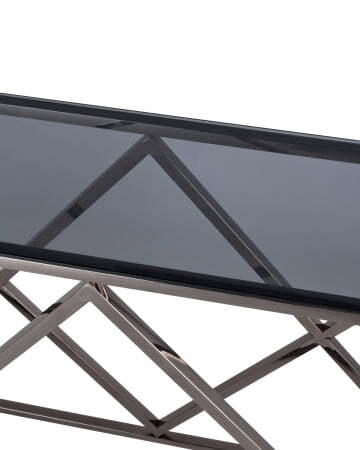 Консоль ИНСИГНИЯ 115*30 сталь темный хром стекло smoke (Консоль Инсигния черный)