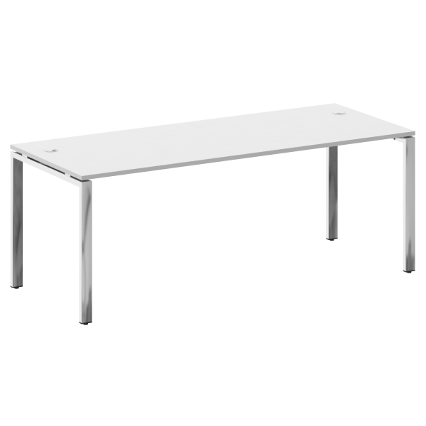 Стол рабочий руководителя на П-обр. м/к БП.СРР-6.8 2000x800x750 (Белый/Нерж. Сталь)
