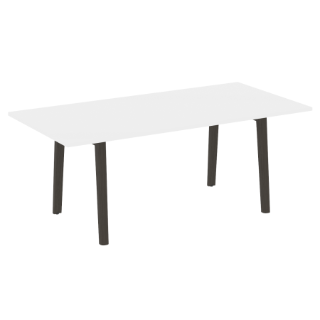 Стол переговорный на деревянных опорах Onix Wood Direct OW.PRG-19 1980x980x750 (Белый Бриллиант/Дуб Темный)
