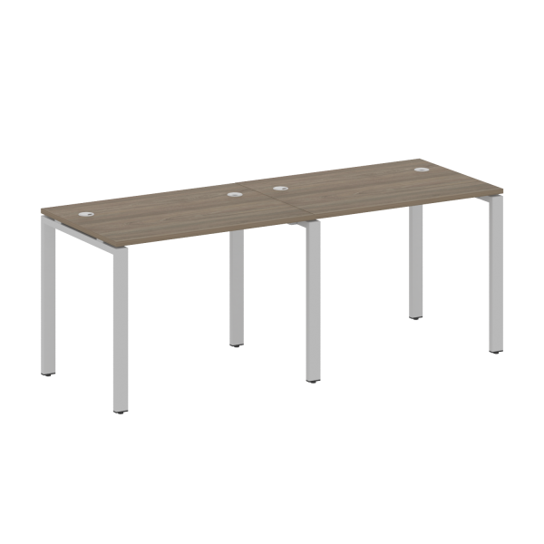 Рабочая станция на 2 раб.места Metal System Style БП.СМ-2.1 2000x720x750 (Вяз/Серый металл)